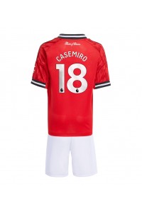 Fotbalové Dres Manchester United Casemiro #18 Dětské Domácí Oblečení 2025-26 Krátký Rukáv (+ trenýrky)
